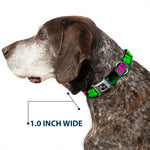 Buckle-Down Seatbelt Buckle Dog Collar - EAT SLEEP RAVE REPEAT Black/Multi Neon