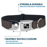 Dog Bone Seatbelt Buckle Collar - Elephant Crackle Grays