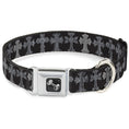 Load image into Gallery viewer, Dog Bone Seatbelt Buckle Collar - Elegant Crosses Black/Grays
