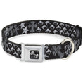 Load image into Gallery viewer, Dog Bone Seatbelt Buckle Collar - Elegant Crosses/Stars/Studs Black/Grays
