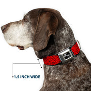 Dog Bone Seatbelt Buckle Collar - Elephant Crackle Red