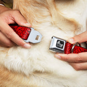 Dog Bone Seatbelt Buckle Collar - Elephant Crackle Red