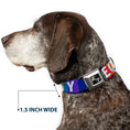 Load image into Gallery viewer, Dog Bone Black/Silver Seatbelt Buckle Collar - EQUALITY Blocks Rainbow/Blue/White
