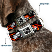 Dog Bone Seatbelt Buckle Collar - Flaming Dice