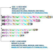 Dog Bone Seatbelt Buckle Collar - Falling Stars White/Multi Color