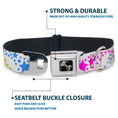 Load image into Gallery viewer, Dog Bone Seatbelt Buckle Collar - Falling Stars White/Multi Color
