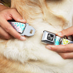 Dog Bone Seatbelt Buckle Collar - Falling Stars White/Multi Color
