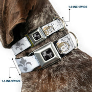 Dog Bone Seatbelt Buckle Collar - Flower Splatter White/Gray