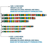 Dog Bone Seatbelt Buckle Collar - Flowers Black/Multi Color