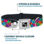 Dog Bone Seatbelt Buckle Collar - Flower Blossom