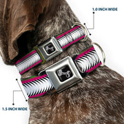 Dog Bone Seatbelt Buckle Collar - Fish Tail Fuchsia/Black/White