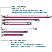 Dog Bone Seatbelt Buckle Collar - Fish Tail Fuchsia/Black/White