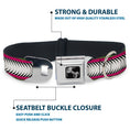 Load image into Gallery viewer, Dog Bone Seatbelt Buckle Collar - Fish Tail Fuchsia/Black/White
