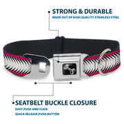 Dog Bone Seatbelt Buckle Collar - Fish Tail Fuchsia/Black/White