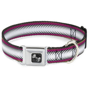 Dog Bone Seatbelt Buckle Collar - Fish Tail Fuchsia/Black/White