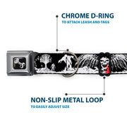 Dog Bone Seatbelt Buckle Collar - Fright Night Black/White/Red