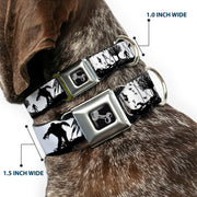 Dog Bone Seatbelt Buckle Collar - Fright Night White/Black/Red