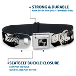 Dog Bone Seatbelt Buckle Collar - Fright Night White/Black/Red