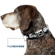 Dog Bone Seatbelt Buckle Collar - Fright Night White/Black/Red