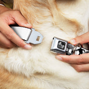 Dog Bone Seatbelt Buckle Collar - Fright Night White/Black/Red