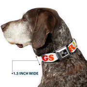 Dog Bone Seatbelt Buckle Collar - FREE HUGS White/Multi Color