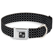 Dog Bone Seatbelt Buckle Collar - Fishnet Stocking Black/White