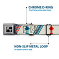 Load image into Gallery viewer, Dog Bone Seatbelt Buckle Collar - Fire Hydrants/Stripes Tan/Blues/Reds
