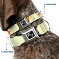Load image into Gallery viewer, Dog Bone Seatbelt Buckle Collar - Fleur-de-Lis2 Stripes Tan/Orange/Brown/Green
