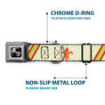 Load image into Gallery viewer, Dog Bone Seatbelt Buckle Collar - Fleur-de-Lis2 Stripes Tan/Orange/Brown/Green
