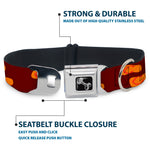 Dog Bone Seatbelt Buckle Collar - Flip Flops Burgundy/Orange