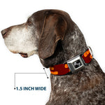 Dog Bone Seatbelt Buckle Collar - Flip Flops Burgundy/Orange