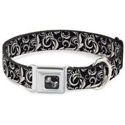 Dog Bone Seatbelt Buckle Collar - Filigree Navy/Khaki