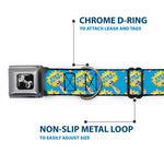 Dog Bone Seatbelt Buckle Collar - Fist Pump Baby Blue/Yellow