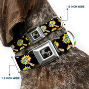 Dog Bone Seatbelt Buckle Collar - Fist Pump Black/Yellow