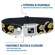 Dog Bone Seatbelt Buckle Collar - Fist Pump Black/Yellow