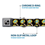 Dog Bone Seatbelt Buckle Collar - Fist Pump Black/Yellow