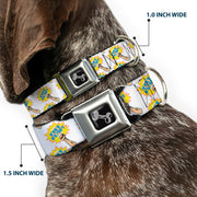 Dog Bone Seatbelt Buckle Collar - Fist Pump White/Yellow