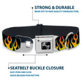 Load image into Gallery viewer, Dog Bone Seatbelt Buckle Collar - Flames Black/Yellow/Orange
