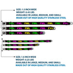 Buckle-Down Seatbelt Buckle Dog Collar - FML Black/Yellow/Green/Purple
