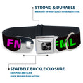 Load image into Gallery viewer, Buckle-Down Seatbelt Buckle Dog Collar - FML Black/Yellow/Green/Purple
