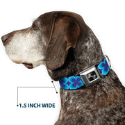Dog Bone Seatbelt Buckle Collar - Four Dot Gradient Royal/Blues
