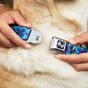 Dog Bone Seatbelt Buckle Collar - Four Dot Gradient Royal/Blues