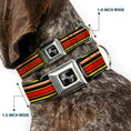 Load image into Gallery viewer, Dog Bone Seatbelt Buckle Collar - Fine Stripes Black/Yellows/Orange/Red/White
