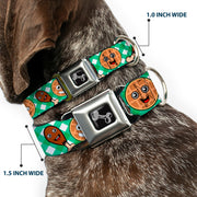 Dog Bone Seatbelt Buckle Collar - Fried Chicken & Waffles Plaid White/Green
