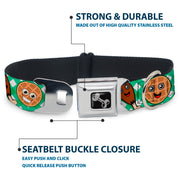 Dog Bone Seatbelt Buckle Collar - Fried Chicken & Waffles Plaid White/Green