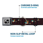 Dog Bone Seatbelt Buckle Collar - Flying Mallards Burgundy
