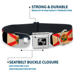 Dog Bone Seatbelt Buckle Collar - Florida Flags/Black