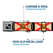 Dog Bone Seatbelt Buckle Collar - Florida Flags/Black