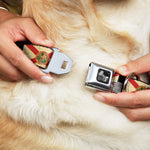 Dog Bone Seatbelt Buckle Collar - Florida Flags/Black