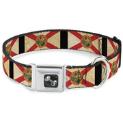 Dog Bone Seatbelt Buckle Collar - Florida Flags/Black